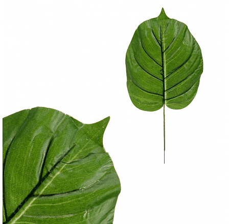 List umělý - monstera, barva zelená, cena za 1 ks (svazek 12 ks)