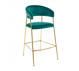 Barová židle H3-FX, zelená / zlatá