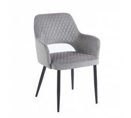 Židle velvet šedá - černý rám K3-FX B