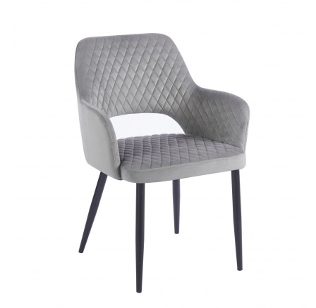 Židle velvet šedá - černý rám K3-FX B