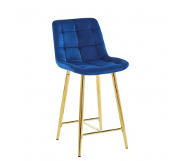 Barová židle H1-FX, modrá / zlatá