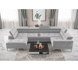 Rohová sedací souprava TOSCANIA MAX I 170x350x185 cm - šedá , pravá