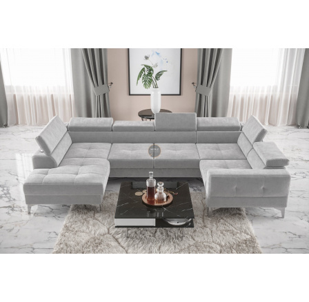 Rohová sedací souprava TOSCANIA MAX I 170x350x185 cm - šedá , pravá