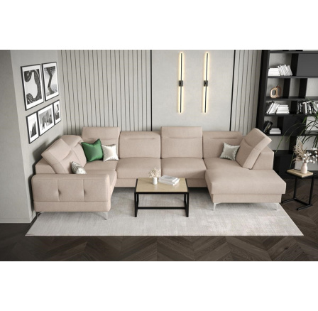 Rohová sedací souprava MALIBU MAX II 180x350x182 cm - béžová, Levá strana