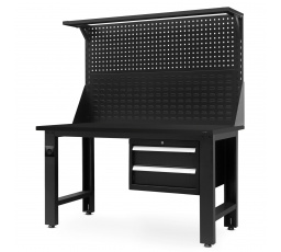 Dílenský stůl LOGAN, 1500 x 1700 x 750 mm, All Black: černý