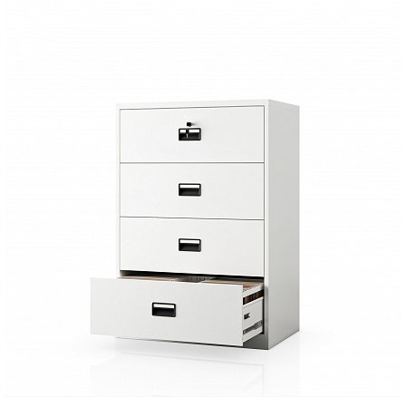 Bílá kovová kartotéková skříň: SARAN XL V4, 900 x 1320 x 600 mm