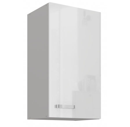 Horní skřínka BIANCA - 40 G-72 1F, Šedá / Bílý lesk