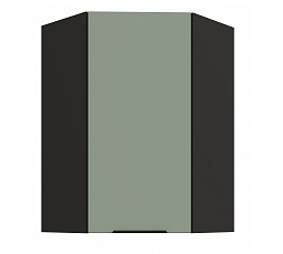 Horní rohová skříňka ARIA - 60x60 GN-90 1F (45°), Černá/Aquamarine