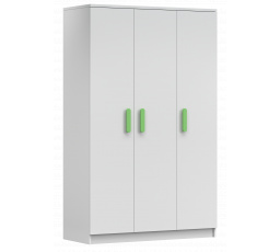 Šatní skříň 3D SMYK I - 19, Bílá Mat/Zelená