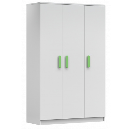 Šatní skříň 3D SMYK I - 19, Bílá Mat/Zelená