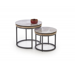 Konferenční stolky 2 ITAKA, efekt popelavého mramoru / grafit