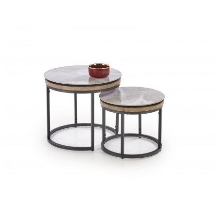 Konferenční stolky 2 ITAKA, efekt popelavého mramoru / grafit