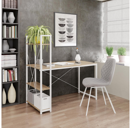 Psací stůl NARVIK B1, bílý/dub sonoma