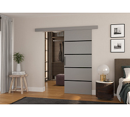 Posuvné dveře na stěnu MUSCHU 96 Šedá+Černá