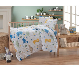 Bavlněné dětské povlečení do malé postýlky 90x135, 45x60 cm Dino zipový uzávěr