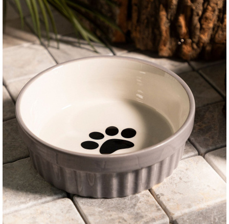 Miska pro kočky CATTY s tlapkou šedá 12x4 cm 884400 Miska pro kočky CATTY s tlapkou šedá 12x4 cm 884400