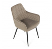 Jídelní židle, béžová, sametová látka, DCH-215 CAP4