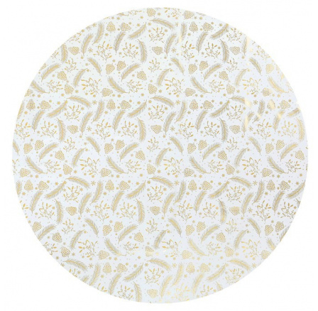 Ubrus kulatý - zlatý vánoční vzor, 100% polyester, pr. 140 cm Ubrus kulatý - zlatý vánoční vzor, 100% polyester, pr. 140 cm