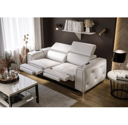 Sofa ORION II , relax 190 cm přírodní kůže - bílá kůže