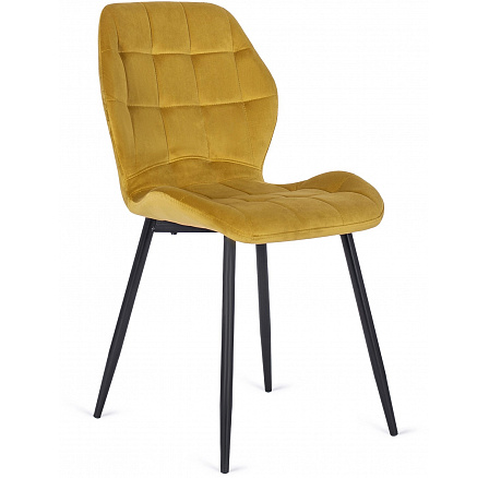 Židle LUCKY Hořčicová Sametová