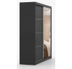 Šatní skříň MULTI 31 - 203 cm, Černá/Černý Lesk