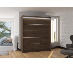 Posuvná skříň s LED osvětlením SPECTRA 180 Choco+Choco