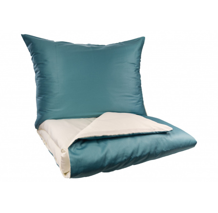 Francouzské povlečení Satén UNI DUO 240x200, 70x90cm petrol/smetanová