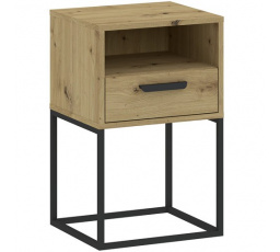 Noční stolek  CADRO 1S 40 NR5, Dub Artisan/Černá