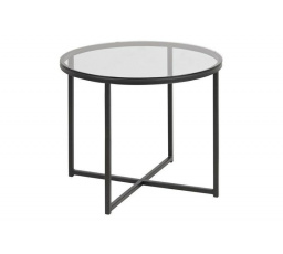 Kulatý stůl Cross sklo/černý