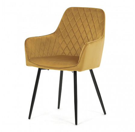 Jídelní židle, žlutá, sametová látka, DCH-215 YEL4