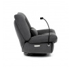 Polohovací křeslo, elektrické zabudované ovládání, šedá, látka, TV-7081 GREY2