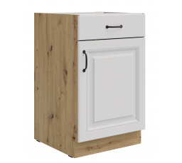 Dolní skříňka STELLO - 50 D 1F 1S BB, Dub Artisan/Bílý mat