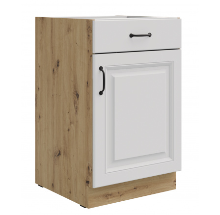 Dolní skříňka STELLO - 50 D 1F 1S BB, Dub Artisan/Bílý mat Dolní skříňka STELLO - 50 D 1F 1S BB, Dub Artisan/Bílý mat