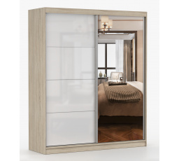 Šatní skříň MULTI 35 - 183 cm, Dub Sonoma/Bílý Lesk