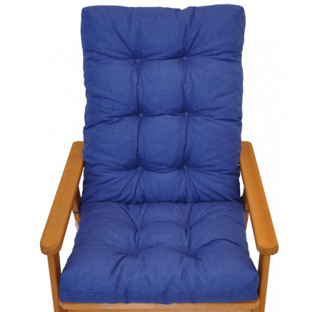 Polstr na zahradní křeslo s mašlí - látka modrý melír Polstr na zahradní křeslo s mašlí - látka modrý melír