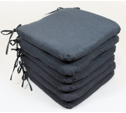 Sedák 40x40 cm látka tmavě šedý melír - set 6 kusů