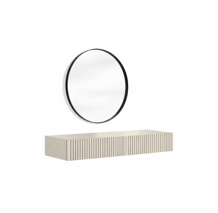 NICOLE TOALETKA 100 2SZ - kašmír / závěsná + NICOLE ZRCADLO 60 - černá