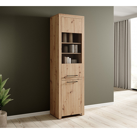 Vysoká vitrína JANEZ Artisan+Černá Vysoká vitrína JANEZ Artisan+Černá