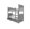 Dvoulůžková patrová postel s matracemi MARABA Gray