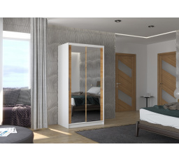 Posuvná skříň se zrcadlem NEVIO 100 Bílá+Artisan