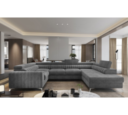 Rohová sedací souprava ve tvaru U LOUIS, Sola 6 Pravá