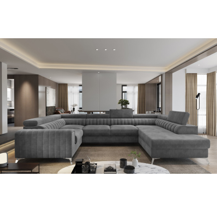 Rohová sedací souprava ve tvaru U LOUIS, Sola 6 Pravá