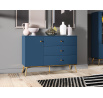 Komoda MARINE 04, Tmavě modrá/Zlatá
