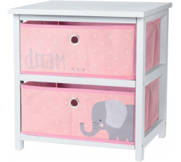 Dětská skříňka Oland s 2 zásuvkami růžová