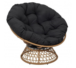 Křeslo Cancun černé/ přírodní otočné
