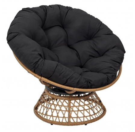 Křeslo Cancun černé/ přírodní otočné