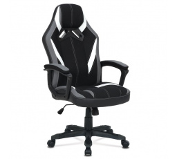 Herní křeslo, houpací mechanismus, černá látka, KA-Y326 GREY