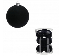 Kulaté sametové ozdoby - pr. 7 cm, černé, cena za balení (9 ks)
