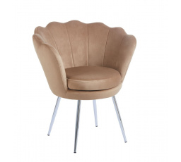 Křeslo velvet cappuccino /nohy stříbrné/ FR1-FX