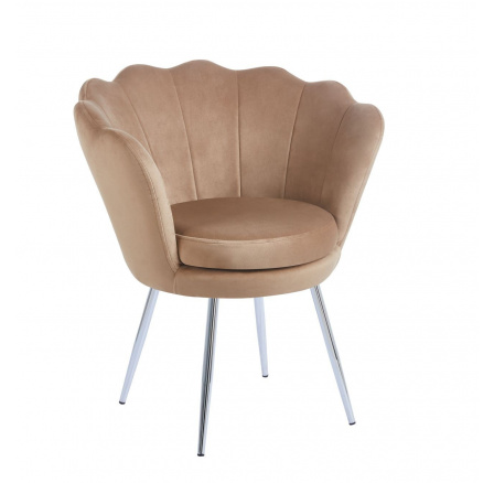 Křeslo velvet cappuccino /nohy stříbrné/ FR1-FX